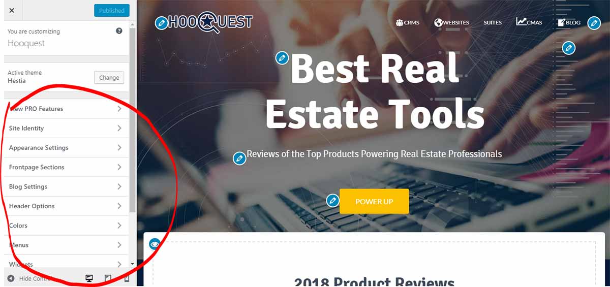 Customize your real estate site step 2