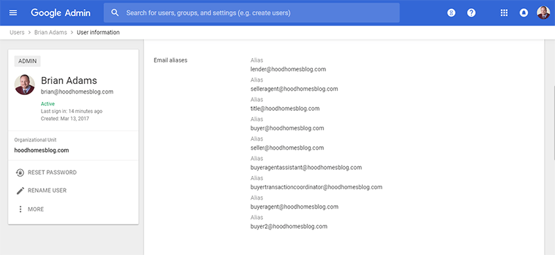 Google Suite Aliases