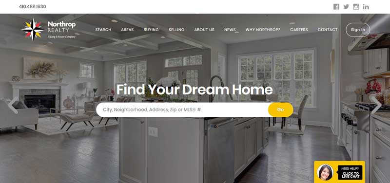 Real Estate Webmasters website example