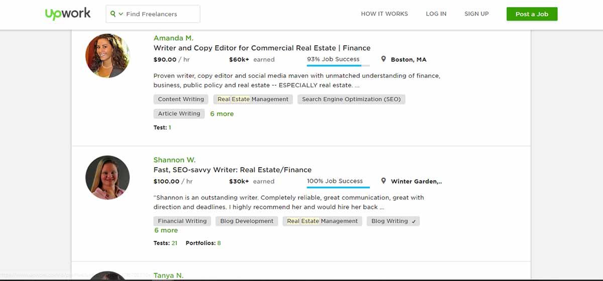 Upwork for Real Estate Writers