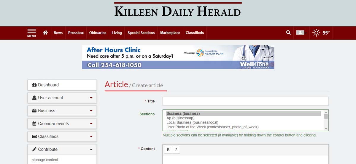 Killeen Daily Herald Submit an article