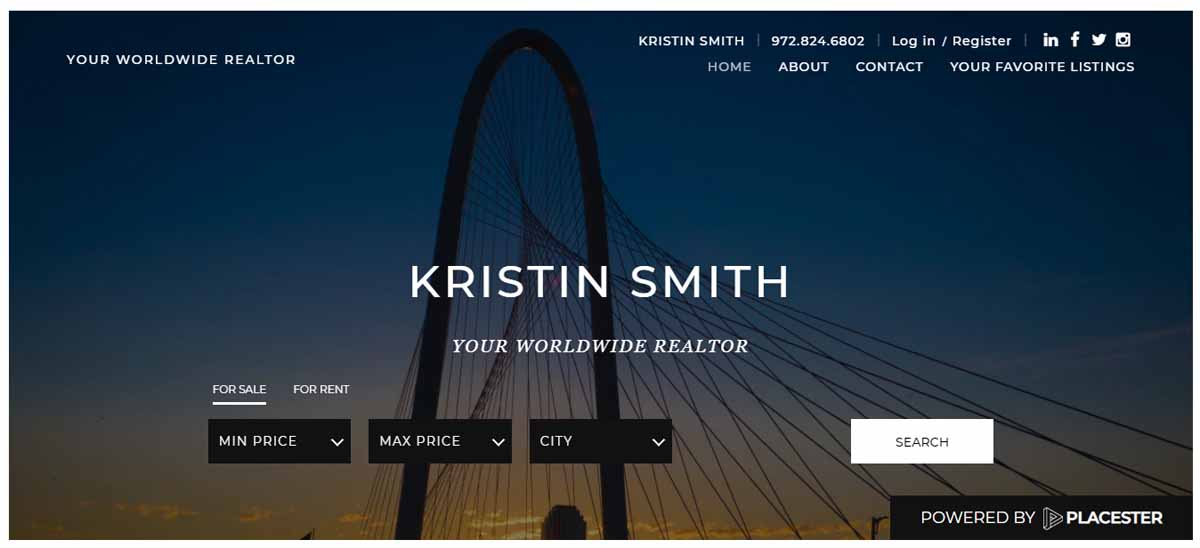 Kristin Smith website homepage
