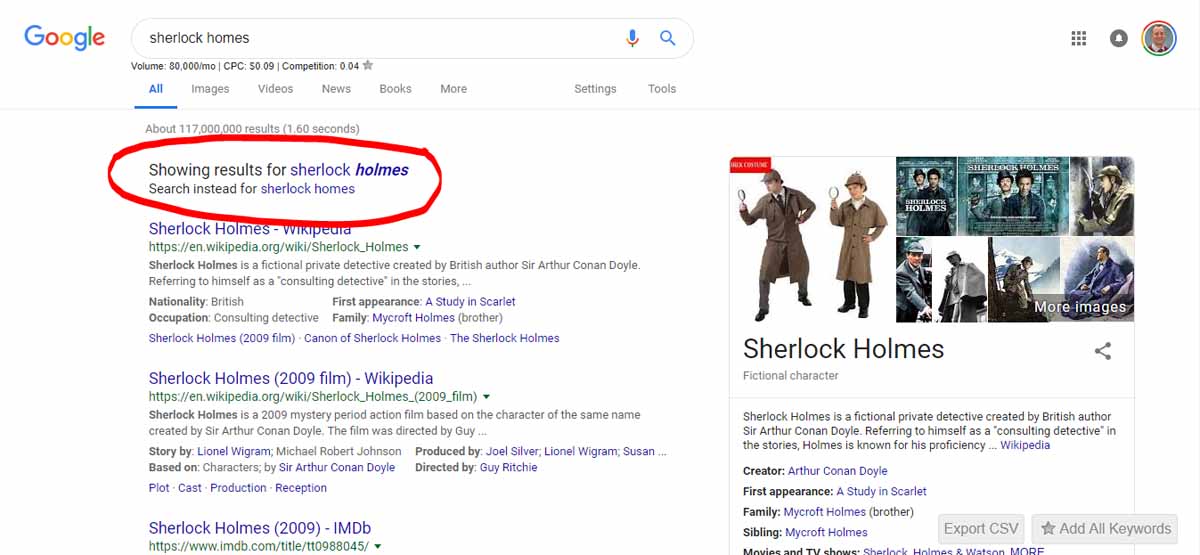 Sherlock homes google search