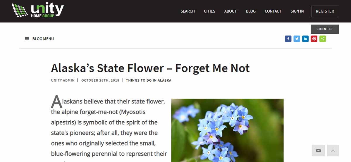 Unity Home Group Alaskas state flower forget me not