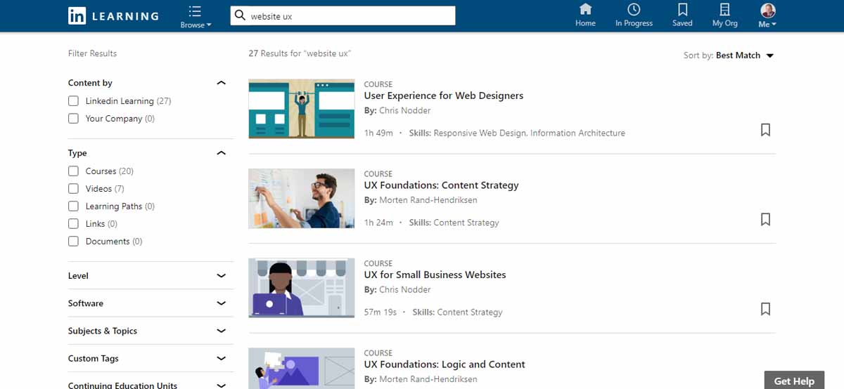 LinkedIn Learning UX Courses
