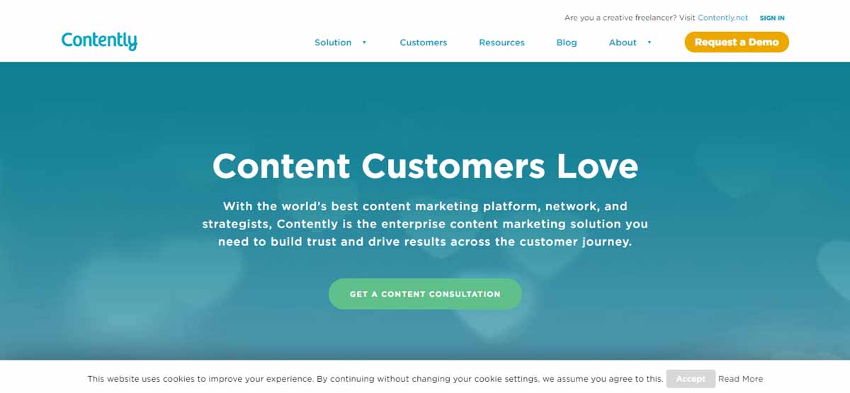 contently homepage