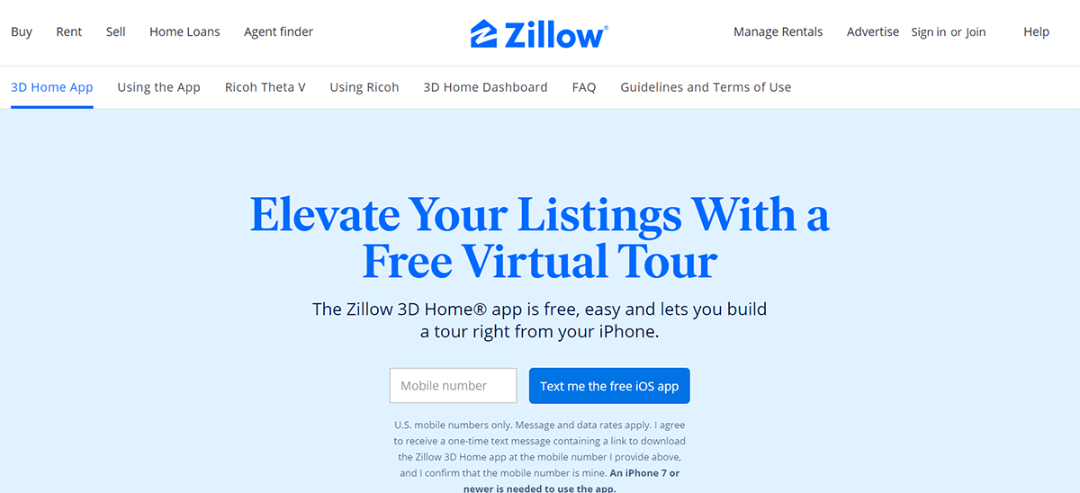 zillow virtual tour homepage