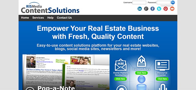 RISMedia content solutions homepage