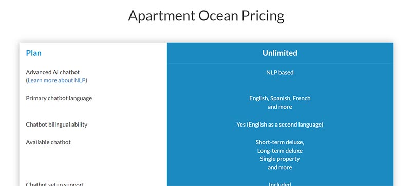 apartment ocean pricing 2021