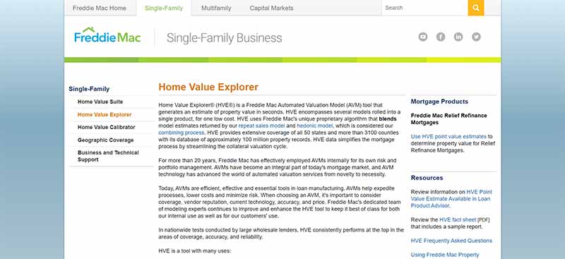 freddie mac home value explorer