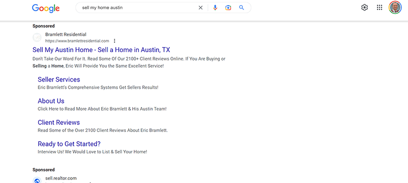google ads example 2023