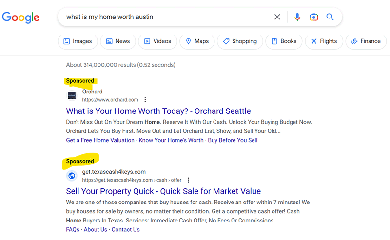 what is my home worth austin google search
