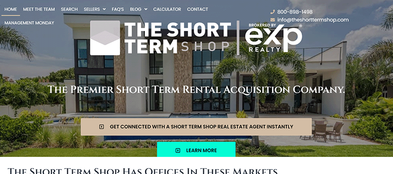 short term shop homepage